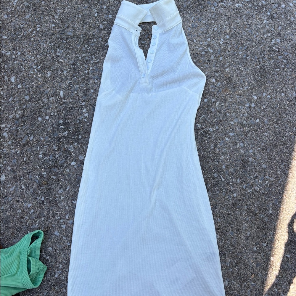 Elegant White Halter Dress